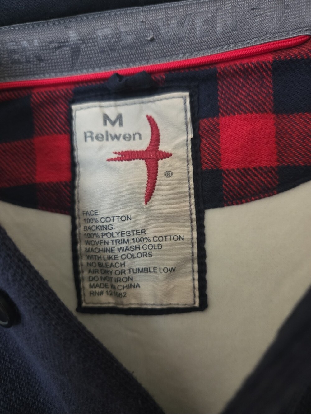 Relwen Shacket Pique Shirt Jacket Blue Medium - Picture 2 of 6